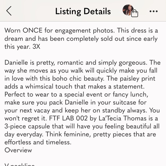 FTF Lab: La'tecia Thomas Danielle Dress. Size 3X - Picture 8 of 9